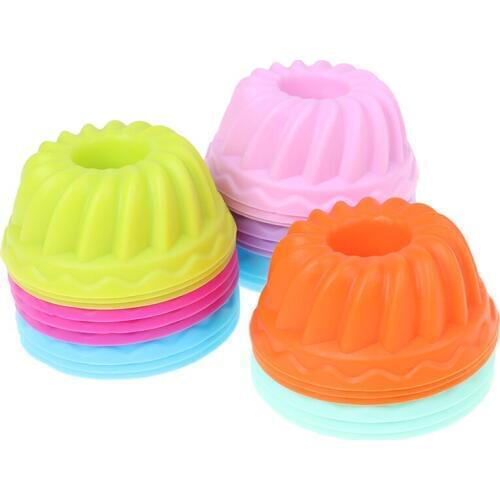 12Pcs/Set Baking Jelly Mould Silicone Pudding Cupcake Muffin Donut Mold