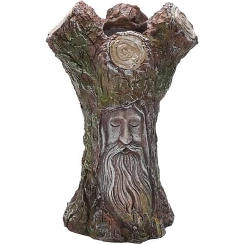 Old Tree Man Planter Flower Pot with Drainage Hole Pencil Pen Holder, Home Office Party Ornament Christmas Birthday Gift