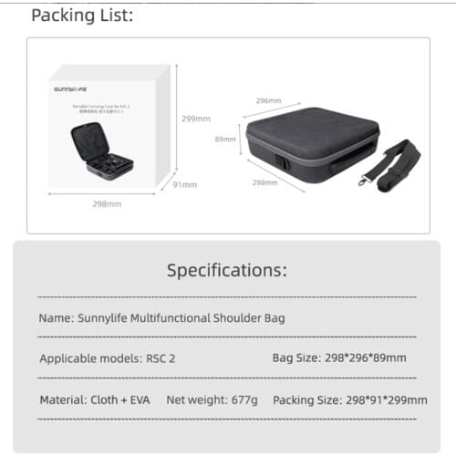 Handbag EVA Storage Bag Protective Shell Carrying Case for-DJI Ronin-SC 2