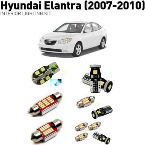 Led interior lights For Hyundai elantra 2007-2010 8pc Led Lights For Cars lighting kit automotive bulbs Canbus