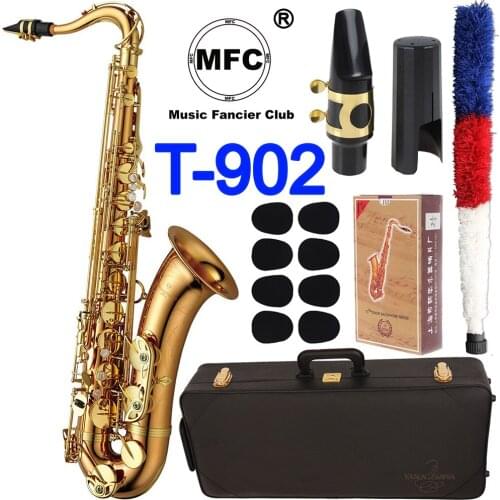 MFC Tenor Saxophone T-902 T-WO2 Gold Lacquer Sax Tenor Mouthpiece Ligature Reeds Neck Musical Instrument Accessories