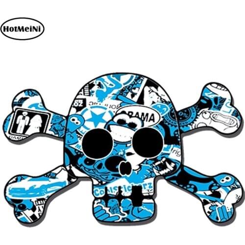 HotMeiNi 13cm x 7cm Waterproof Car Styling Vinyl Stickers SKULL CROSS BONES JDM Auto Moto Bike Car Van Truck Tuning Decals