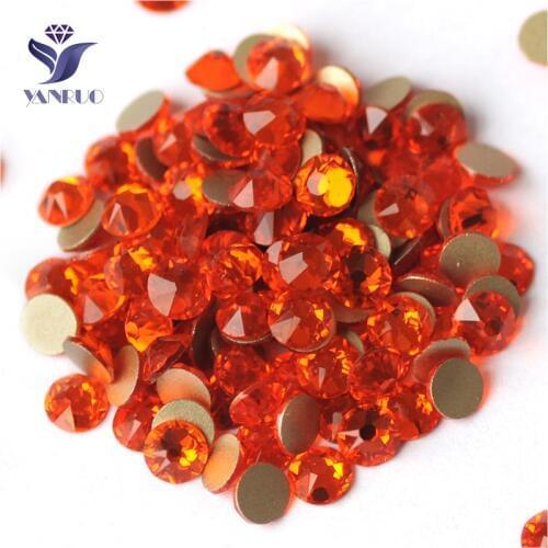 YANRUO 2088NoHF All Sizes Hyacinth Glass Stones DIY Flat Back Glitter Strass Non Hotfix Crystal Rhinestones On Nails