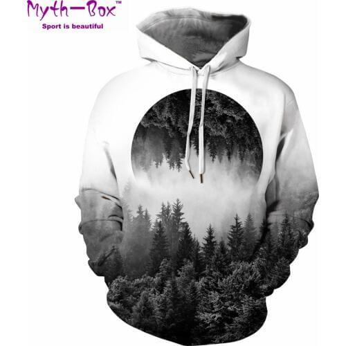 Women/Men Hoodie Sweatshirts Gym Autumn Winter Sport Hoodies Women Forest 3D Print Sportwear Hooded Sweater Long Sleeve Pullover