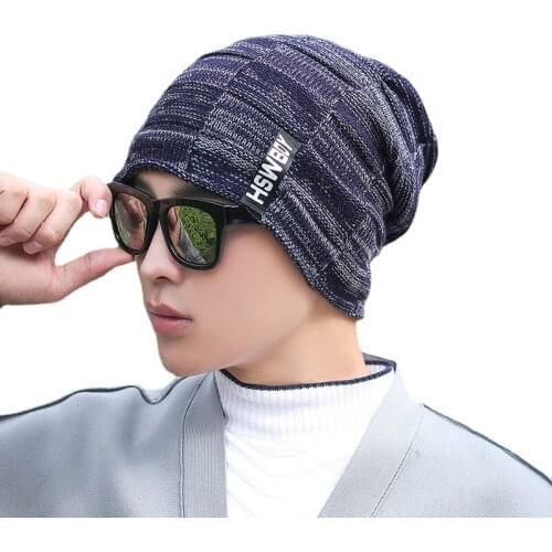 Winter Hats for men Women Wool Plush Thick Warm Knitted Hat Caps Gorras Men Outdoor Sport Cycling Bonnet Knitted Beanies Hat