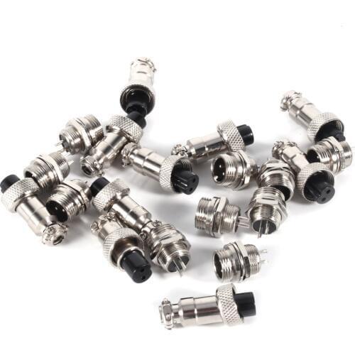 10Pcs/set GX12 2/3/4/5/6Pin Male Female Panel 12mm M12 Metal Connector Aviation Plug Socket High Quality