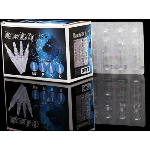 100 Pcs RT FT Clear Disposable Tattoo Tips Sterile Assorted Plastic Classic Tattoo Tips For Tattoo Machine Free Shipping