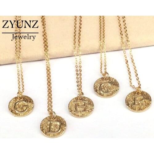 12PCS, Initial Pendant Necklace Letter Women Pendant Necklace collar de letras Gold Color Jewelry letter