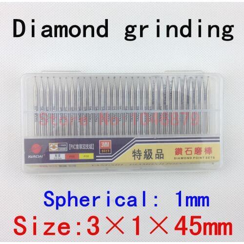 30 / box,Diamond grinding, grinding needles, grinding rods, ground rods. Spherical: 3*1*45mm