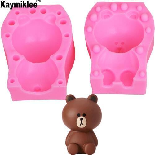 M995 3D Cartoon Bear Silicone Mold Candy Jelly Ice lolly Mould Soap Candle Moulds Cake Decorating Tools
