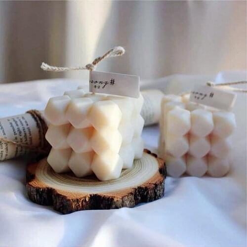 3D Rubiks Cube Hexagonal Cut Cube Aroma Candle Silicone Mold Geometry Square Handmade Soap Candle Making Tools Household Goods