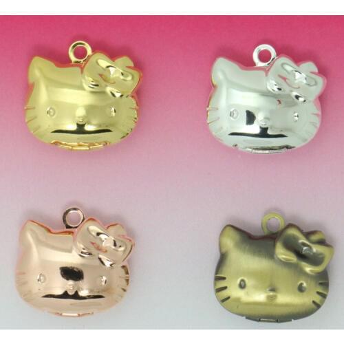 4pcs Lovely flowers Cat Photo Locket Pendants 20*20MM DIY Jewelry Fittings Antique Bronze-Silver-Rose gold