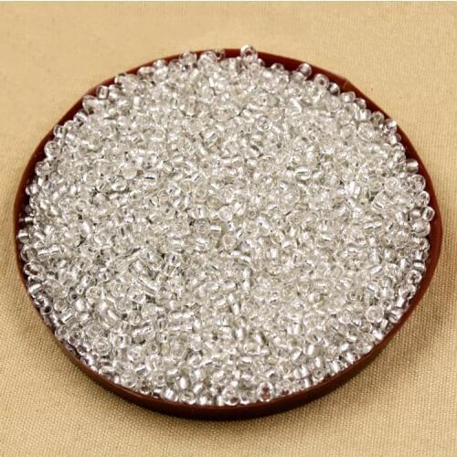 5000pcs 1000pcs 3mm 2mm 4mm Transparent White selection DIY Glass Loose Seed Beads with silver inner line for Jewelry Marking