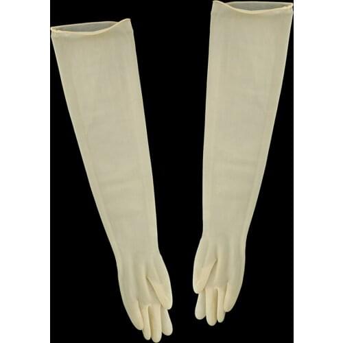 60cm Long Thicken Latex Rubber Work Gloves Safety Accs Anti-corrosion Yellow