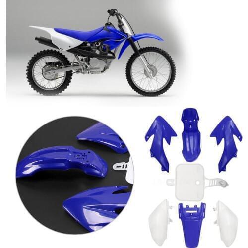 +7Pcs/set Motorcyc Plastic Fairing Set for Honda CRF 50 Dirt Pit Bike Blue+White Car Motorcycle Bike Exterior Accessories New