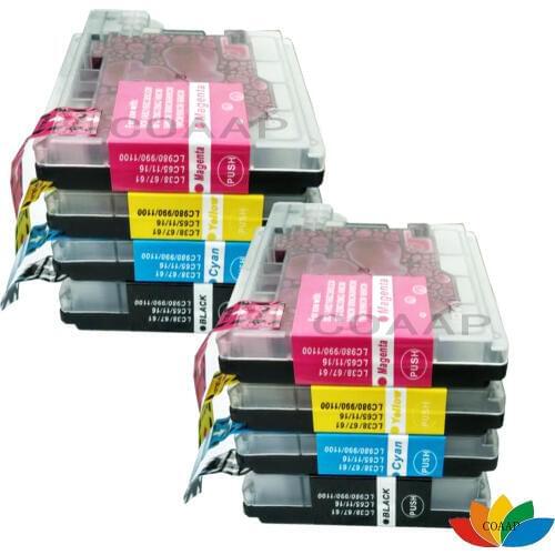 8x LC61 LC38 LC11 LC16 LC65 LC67 LC980 LC990 LC1100 Compatible Ink Cartridge for Brother DCP 185C 195C 9805C 383C 385C 387C 395C