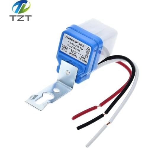 TZT Automatic Auto On Off Photocell Street Light Switch DC AC 220V 50-60Hz 10A Photo Control Photoswitch Sensor Switch