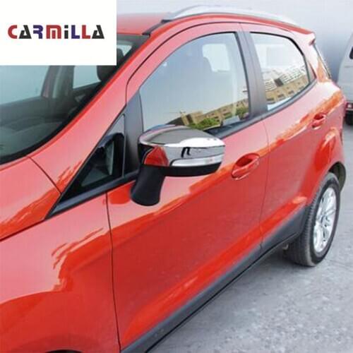 Carmilla ABS Chrome Car Rearview Mirror Protective Cover Rear View Mirror Trim Sticker for Ford Ecosport 2012 - 2017 Parts