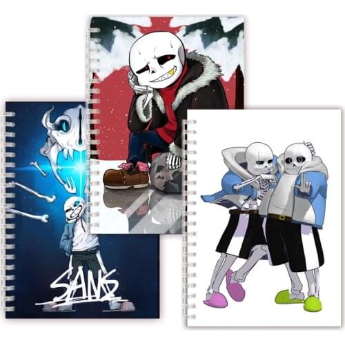 Undertale Sans Spiral Ring Reusable Notebook Cosplay Figure Tpu Doggo Papyrus Gaster Blaster Note Book Memo Pad Planner Journal