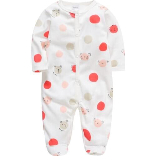 Girls' Baby Bodysuits & One-Pieces Infant Newborn Girls Boys Jumpsuits with Footies Long Sleeve Warm with Printing