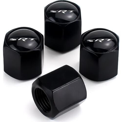 Tire Valve Caps 4pcs Copper Zinc Alloy Hexagon SRT Car Wheel Tyre Rim Stem Waterproof For Automobiles Motorcycles Trucks