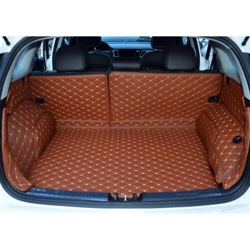 Quality for kia niro wearable luxury fiber leather car trunk mat cargo liner 2016 2017 2018 2019 2020 luggage boot rug carpet