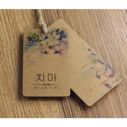 Kraft paper custom garment hang tag printing/clothing printed Tags/customized clothing swing tag