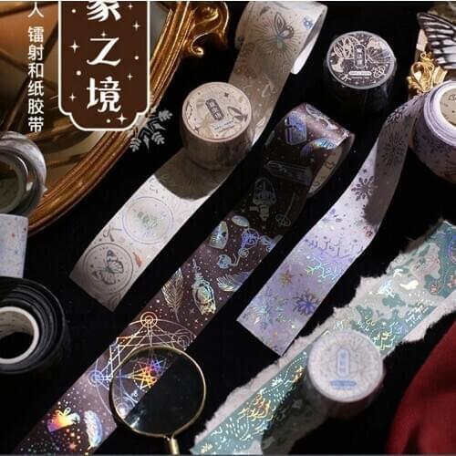 3cm wide Dream stars Magic map laser Washi Tape Decorative Masking Tape Self Adhesive Paper Sticker For Diy Craft Scrapbooking