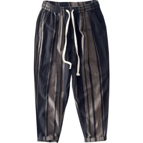 Linen Pants Trousers Mens Summer Casual Elastic Waist Loose Male Solid Straight Pants Plus Size 3XL Beachwear joggers sweatpants