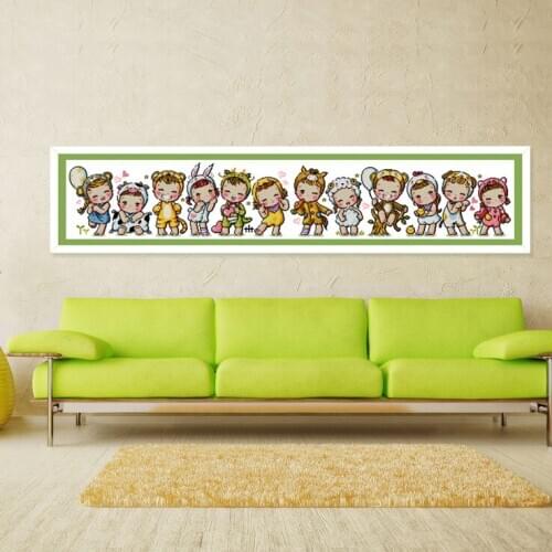 14/16/28/25CT/22CT Cross Stitch Kits Craft Packages 100% Cotton Fabric Floss Counted New Designs Needlework Embroidery