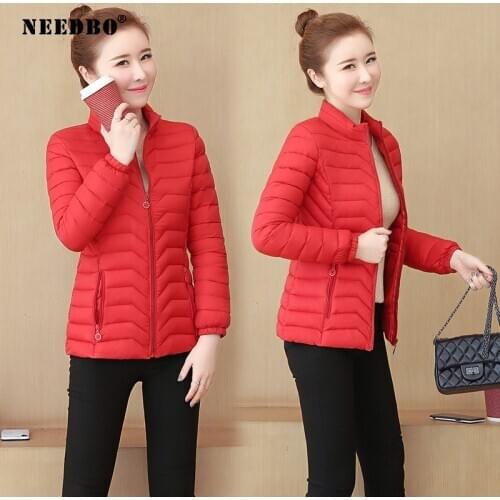 NEEDBO Winter Jacket Women Oversize Stand Collar Parka Winter Coat Women Elegant Casual Woman Winter Coat Women Jacket Outerwear
