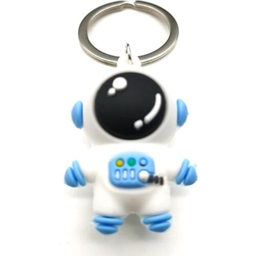New cartoon silicone couple spaceman doll keychain pendant creative cute backpack small ornament gift
