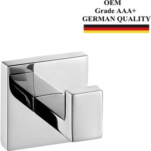 Single Towel Hook Clothes Hook Square Polished SUS304 Stainless Steel Wall Mounted Clothes Hanger Holder OEM Grade AAA+ Quality