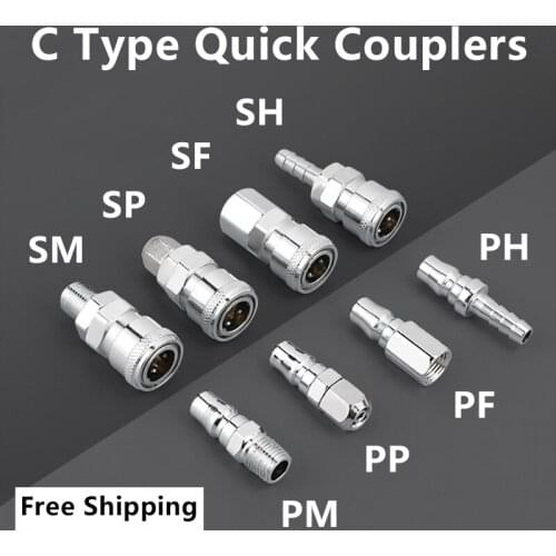 Pneumatic fittings C type Quick High pressure coupling Air Compressor Hose Quick Coupler Plug Socket compressor Connector