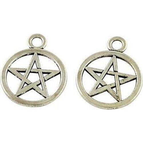 Antique Tetragrammaton Pentacle Pentagram Pendant Charm for Bracelet Necklace Wiccan Talisman Pagen Amulet Jewelry Halloween