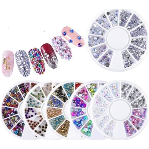 Mixed Color Nail Diamond Peach Heart AB Diamond Color Nail Diamond Disc Jewelry Art Deco Crystal Accessories Nail Art Decoration