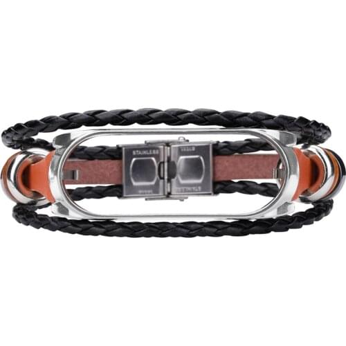 Wrist Strap Replacement for Xiaomi Band 5 Smart Watch Beaded Leather Cord Ethnic Style DIY Wristband Replacement Watch Strap