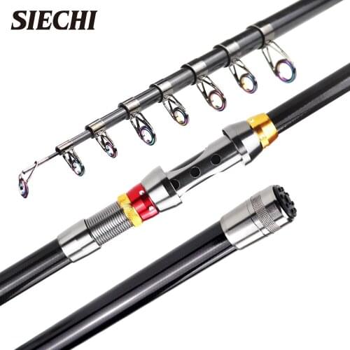 SIECHI NEW 1.8m-3.6m Multifunction Spinning Rod carbon fishing fish pole telescopic Travel fishing rod ultrashort Fishing Tackle