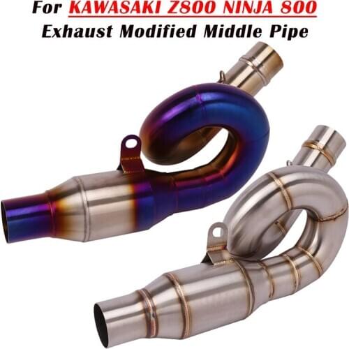 Slip On For Kawasaki Z800 NINJA 800 Motorcycle Exhaust Escape Modified Stainless Steel Connect Middle Link Pipe Without Muffler