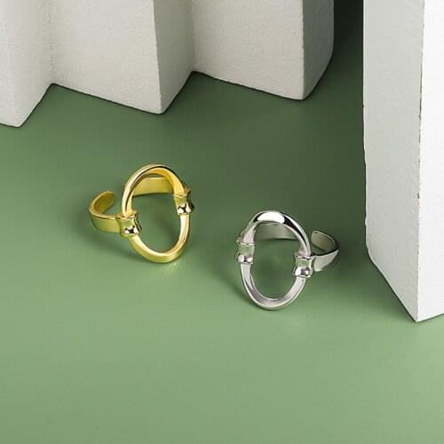 Trendy Gold Rings Simple Design Irregular Ring for Women Girls Engagement Heart Open Rings Glossy Metal Geometric Jewelry Gift