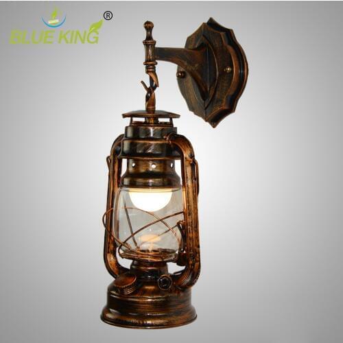 Vintage Loft Kerosene Wall Lamps Iron Metal Light Fixtures Country Classic Living Bedroom Rural Retro Decorative Wall Sconces