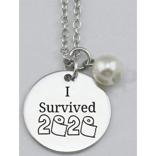 I survived 2020 Necklace,Thank You Heroes Jewelry,Wholesale Charms Bracelet,Key Chains,22mm,5Pcs/Lot