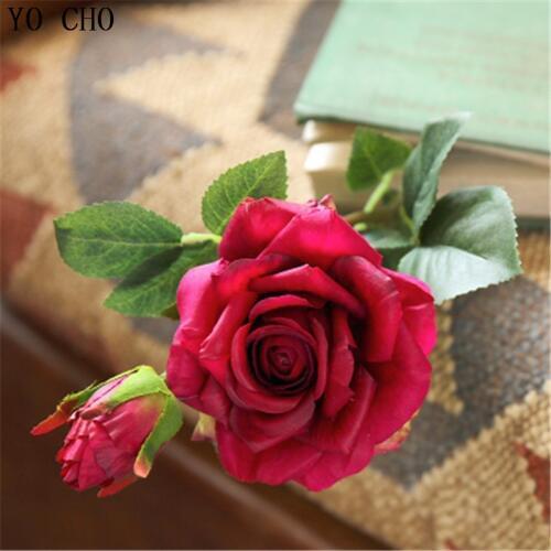 YO CHO DIY Bridal Artificial Flower Heads Rose Peony Home Decoration Accessories Creative Wedding Artificial Flowers Silk Flower