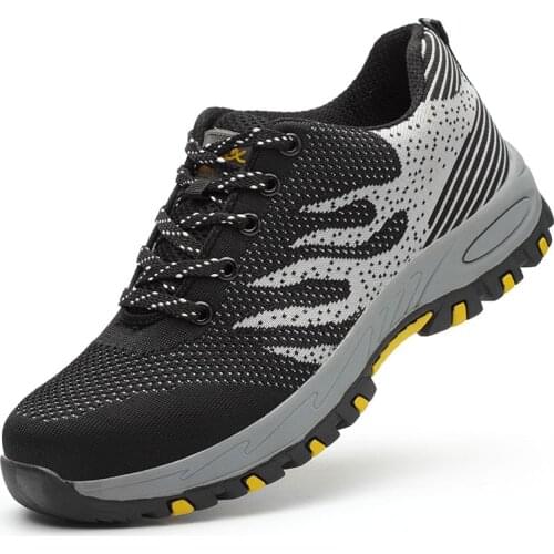 Unisex Safety Steel Toe Shoes Breathable Work ankle boots Air Mesh Anti-slip hiking Shoes Breathable Puncture - Proof Shoes