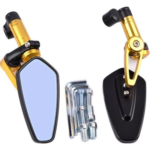 1 pair 7/8" 22mm motorcycle rearview mirror general refitting reversing mirrors for motorbike extended blue glass