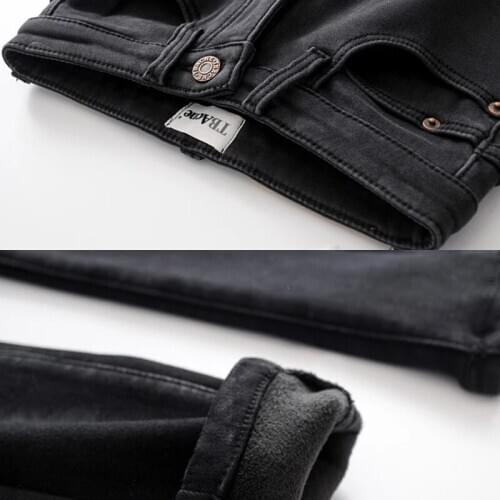 BeeHouse vaqueros mujer High stretch and fleece Winter Thick Plus Velve Warm Slim fit Stretch Ladies Casual Denim Pencil Pants