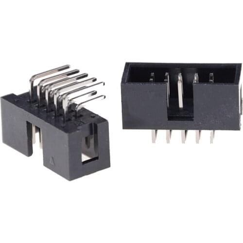10PCS/Lot DC3 10 Pin 2x5Pin Double Row Pitch 2.54mm Double-spaced Straight Pin Male IDC Socket Box Header Connector High Quality