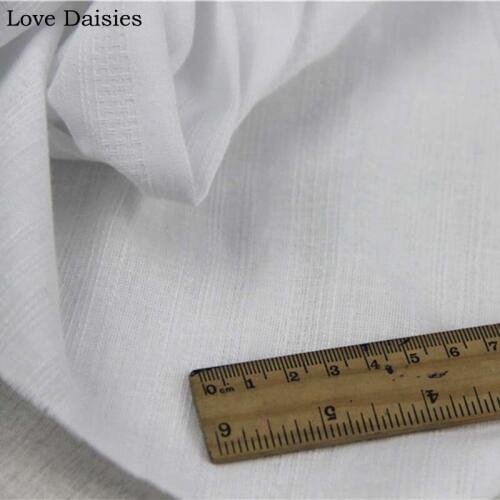 100% Gauze of Cotton Bleached WHITE Dobby Stripe Thin Fabrics Textile for DIY Handwork Mori Girl Style Summer Shirt Dress Bouse