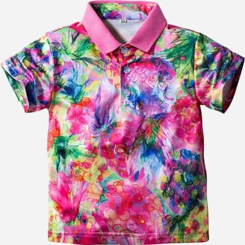 2020 Children Boys Polo Shirts Short Sleeve Kids Blusas Summer Printed Kids Tops Children Shirts Beach Casual Baby Boys Blouse