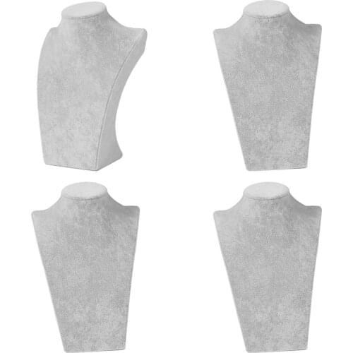 4x Jewelry Display Bust Mannequin Necklace Choker Hanging Rack Large Size Holder